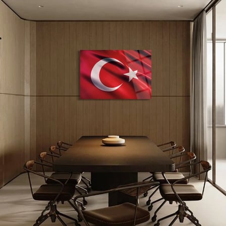 Türk Bayrağı Portre Cam Tablo - ATA106