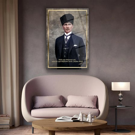 Atatürk Klasik Portre Modern Cam Tablo – ATA139
