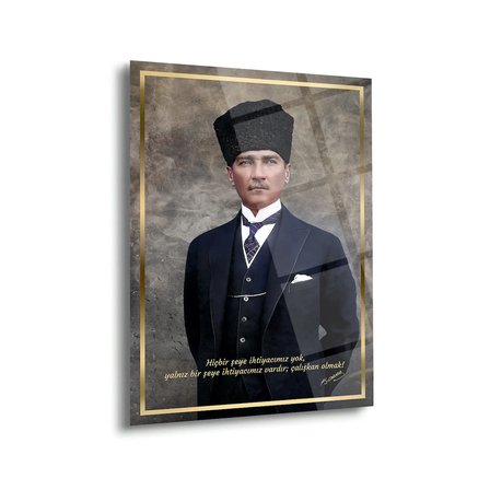 Atatürk Klasik Portre Modern Cam Tablo – ATA139
