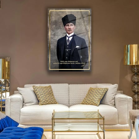 Atatürk Klasik Portre Modern Cam Tablo – ATA139