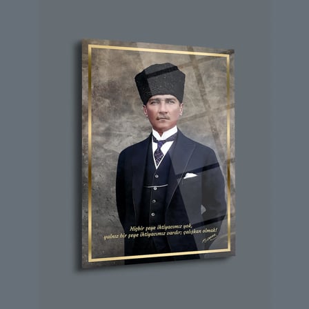 Atatürk Klasik Portre Modern Cam Tablo – ATA139