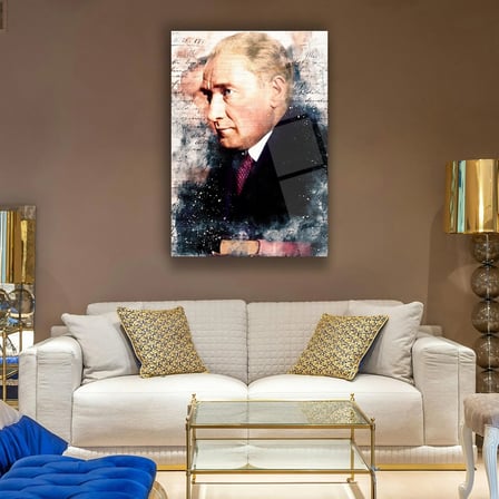 Atatürk Sanatsal Portre Cam Tablo – ATA159