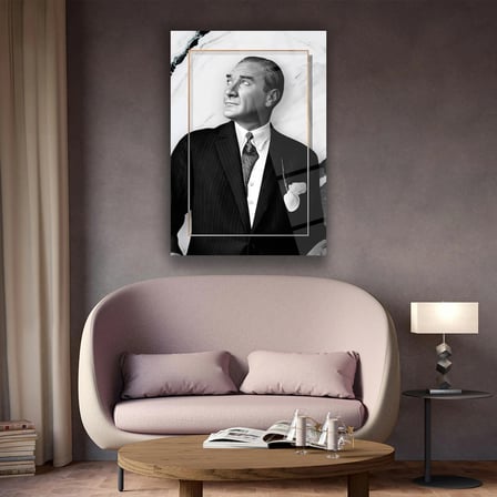 Atatürk Mermer Fonlu Cam Tablo – ATA173