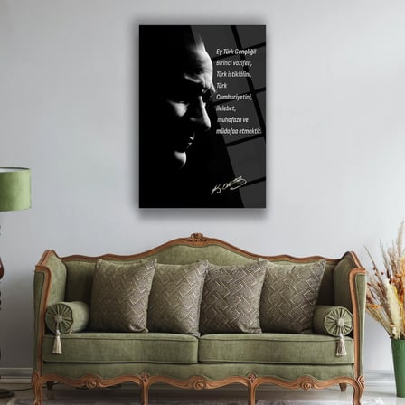 Atatürk Gençliğe Hitabe Cam Tablo – ATA179