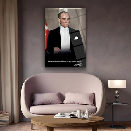 Atatürk ve Kadın Sözü Cam Tablo – ATA191