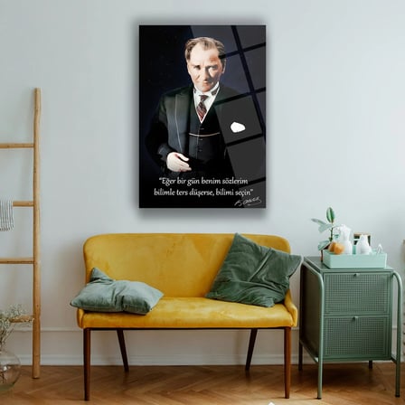 Bilim ve Akıl Atatürk Cam Tablo – ATA235