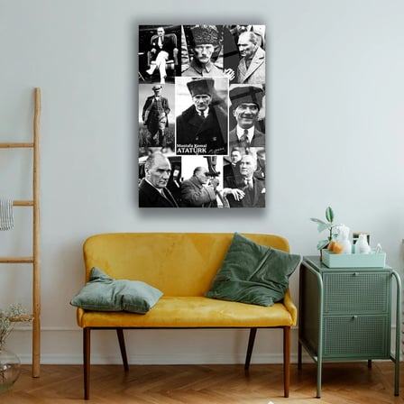 Atatürk Fotoğraf Kolaj Cam Tablo – ATA260
