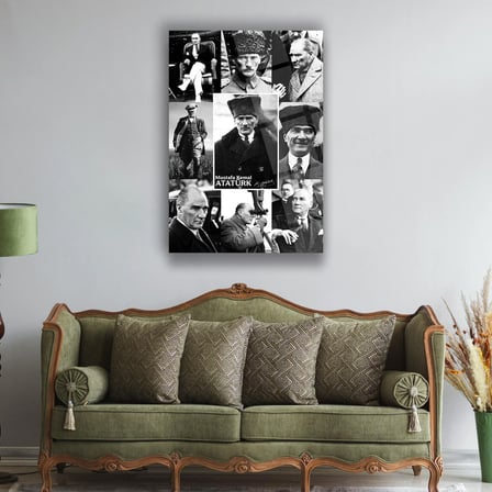 Atatürk Fotoğraf Kolaj Cam Tablo – ATA260