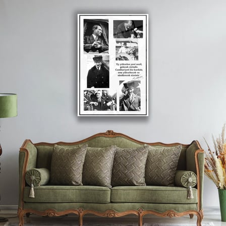 Atatürk Fotoğraf Kolaj Cam Tablo – ATA261