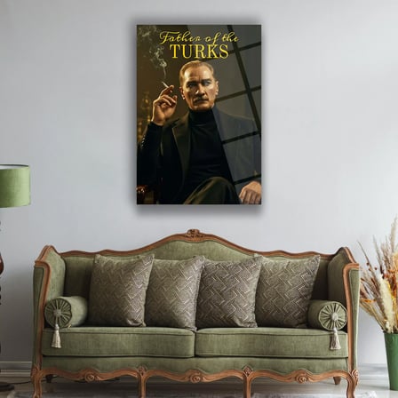 Atatürk Father of the Turks Cam Tablo – ATA275