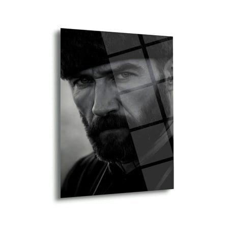 Mustafa Kemal Atatürk Kalpaklı Siyah Beyaz Portre Cam Tablo – ATA297