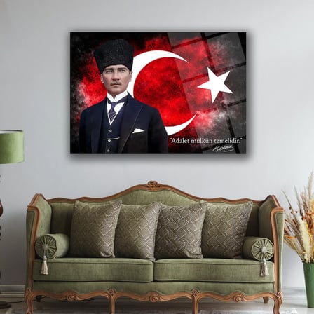 Atatürk Adalet Sözlü Cam Tablo – ATA312