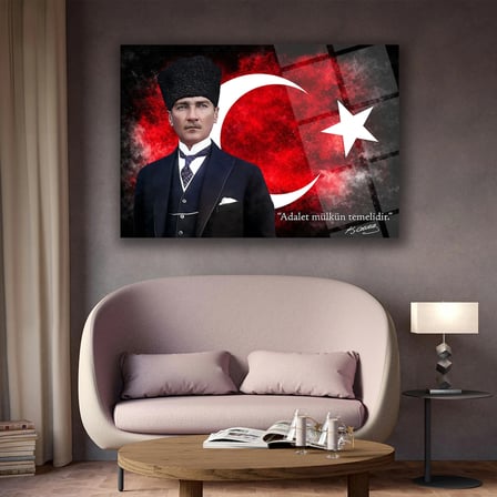 Atatürk Adalet Sözlü Cam Tablo – ATA312