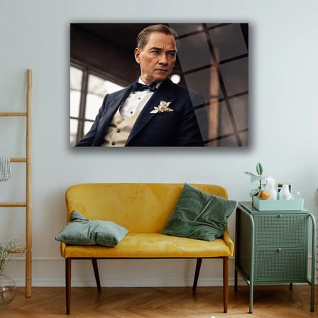 Atatürk Smokin Portre Cam Tablo - ATA323