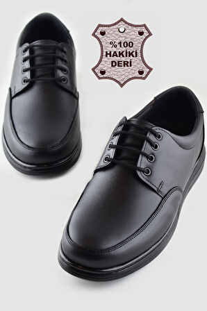 401 Ortopedik Topuk Masajlı Hakiki Deri Kışlık Erkek Ayakkabı Kauçuk Taban