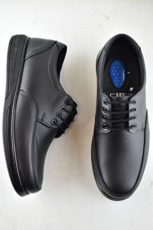 401 Ortopedik Topuk Masajlı Hakiki Deri Kışlık Erkek Ayakkabı Kauçuk Taban