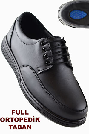401 Ortopedik Topuk Masajlı Hakiki Deri Kışlık Erkek Ayakkabı Kauçuk Taban