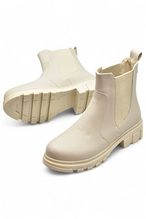 887 Günlük Lastikli Kadın Bot Ayakkabı Kışlık Kadın Bot Chelsea Model