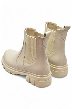 887 Günlük Lastikli Kadın Bot Ayakkabı Kışlık Kadın Bot Chelsea Model