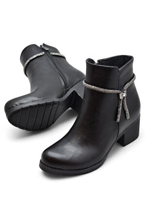 450HS Kısa Topuklu Kadın Bot Ayakkabı Klasik Ofis Gündelik Kadın Bot