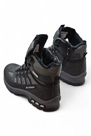 1823 Ortopedik Taban Trekking Outdoor Fermuarlı Erkek Bot İçi Kürklü