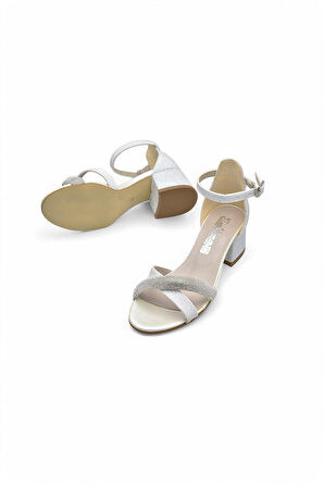 351 Abiye Kız Çocuk Topuklu Ayakkabı Taşlı Açık Kız Çocuk Nişan Abiye Ayakkabısı