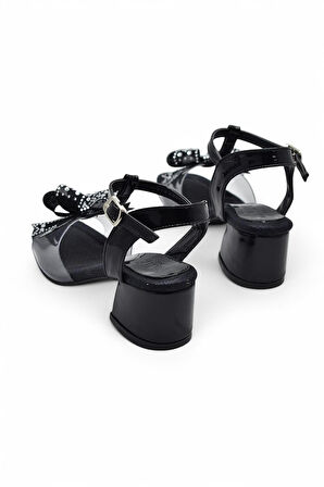 353 Abiye Kız Çocuk Topuklu Ayakkabı Taşlı Açık Kız Çocuk Nişan Abiye Ayakkabısı