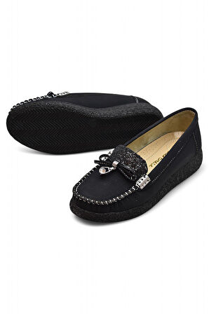 396D Rahat Taban Günlük Kadın Ayakkabı Babet Taşlı Kadın Ayakkabı 