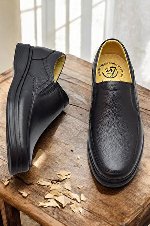 TAB8050 Ortopedik Taban Hakiki Deri Erkek Ayakkabı Mevsimlik Baba Ayakkabısı