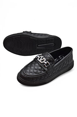 399 Rahat Taban Günlük Kadın Ayakkabı Kadın Laofer Ayakkabı Baklava Desenli