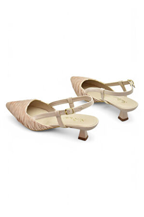 9827 Kadın Topuklu Ayakkabı 4 cm Abiye Düğün Nişan Kına Gecesi Ayakkabısı