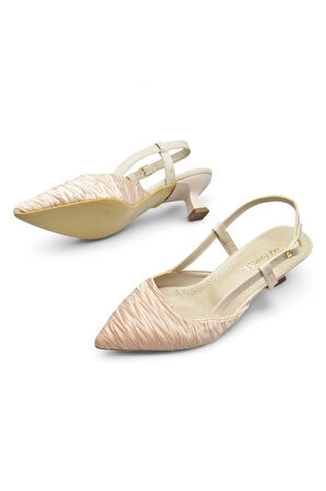 9827 Kadın Topuklu Ayakkabı 4 cm Abiye Düğün Nişan Kına Gecesi Ayakkabısı