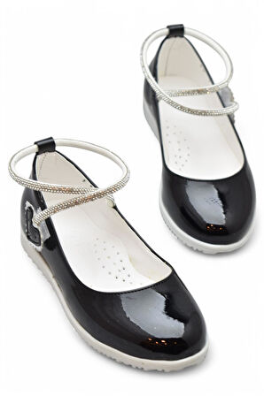 2025 Rahat Taban Cırtlı Kız Çocuk Babet Ayakkabı Düğün Abiye Nişan Ev Babeti