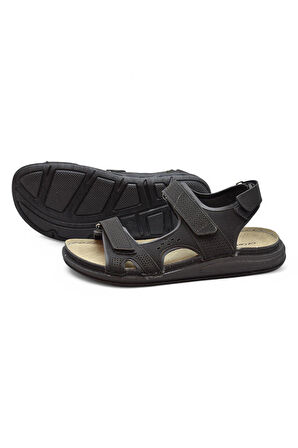240105 Ortopedik Taban Erkek Sandalet Erkek Cırtlı Sandalet