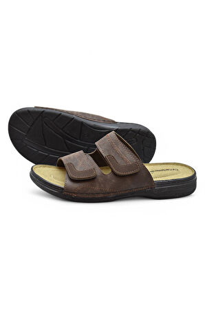 4412 Ortopedik Taban Erkek Terlik Erkek Cırtlı Terlik Sandalet