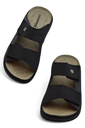 241115  Ortopedik Taban Erkek Terlik Erkek Cırtlı Terlik Sandalet