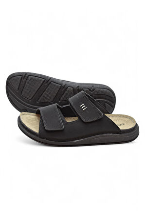 241115  Ortopedik Taban Erkek Terlik Erkek Cırtlı Terlik Sandalet