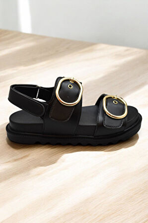 301L Ortopedik Taban Kadın Sandalet Günlük Kalın Taban Kadın Sandalet Terlik