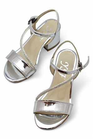 387 Abiye Kız Çocuk Topuklu Ayakkabı Kız Çocuk Nişan Abiye Ayakkabı Açık Çocuk Sandalet