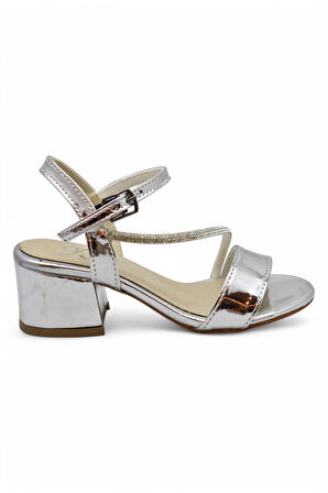 387 Abiye Kız Çocuk Topuklu Ayakkabı Kız Çocuk Nişan Abiye Ayakkabı Açık Çocuk Sandalet