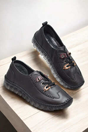 212 Tam Ortopedik Hafif Dolgu Taban Günlük Hakiki Deri Kadın Ayakkabı Anne Ayakkabısı