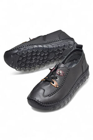 212 Tam Ortopedik Hafif Dolgu Taban Günlük Hakiki Deri Kadın Ayakkabı Anne Ayakkabısı