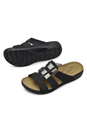 150988 CV TAM Ortopedik Taban Günlük Kadın Terlik Sandalet Lastik Yanlar 