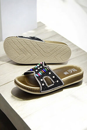 45559 Rahat Taban Taşlı Günlük Kadın Terlik 