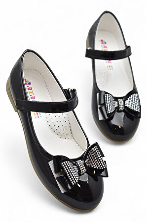 5952 Rahat Taban Tokalı Kız Çocuk Babet Ayakkabı Düğün Abiye Nişan Ayakkabısı