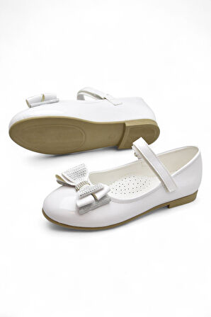 5952 Rahat Taban Tokalı Kız Çocuk Babet Ayakkabı Düğün Abiye Nişan Ayakkabısı