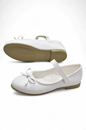 5953 Rahat Taban Tokalı Kız Çocuk Babet Ayakkabı Düğün Abiye Nişan Ayakkabısı