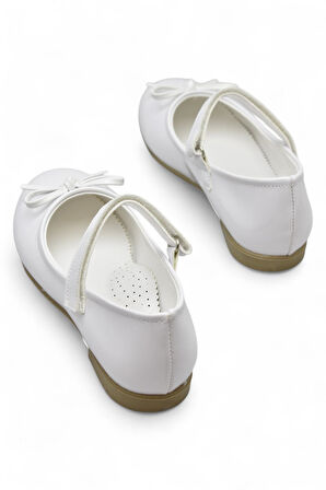 5953 Rahat Taban Tokalı Kız Çocuk Babet Ayakkabı Düğün Abiye Nişan Ayakkabısı