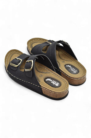 370 Rahat Ortopedik Taban Günlük Kadın Terlik Çift Toka Kadın Terlik 