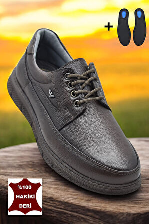 TAB202 Topuk Jelli Ortopedik Taban Hakiki Deri Erkek Ayakkabı Poli Hafif Taban